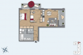 Wohnungsgrundriss - Moderne 3-Zimmerwohnung mit Wasserblick