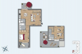 HPS 5, 4 OG links - Schöne 3-Zimmermaisonettewohnung mit Dachterrasse und Einbauküche