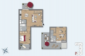 Grundriss - Schöne 3-Zimmermaisonettewohnung mit Dachterrasse und Einbauküche