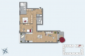Wohnungsgrundriss - Helle und freundliche 3-Zimmerwohnung mit Balkon, Loggia und Einbauküche