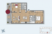 Grundriss - 3-Zimmerwohnung mit Einbauküche und Balkon direkt am Spreekanal