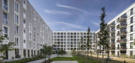 Innenhof - Willkommen in der Europacity! Zweizimmerwohnung mit Einbauküche und Terrasse/Garten
