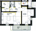 Grundriss Neubau 2. OG - Moderne 2-Zimmerwohnung mit Balkon und Einbauküche in bester Lage von Friedrichshain